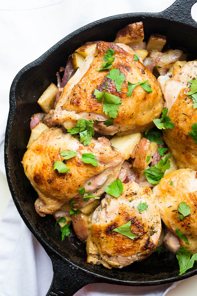 Crispy Lemon Thyme Chicken Thighs Kitschen Cat