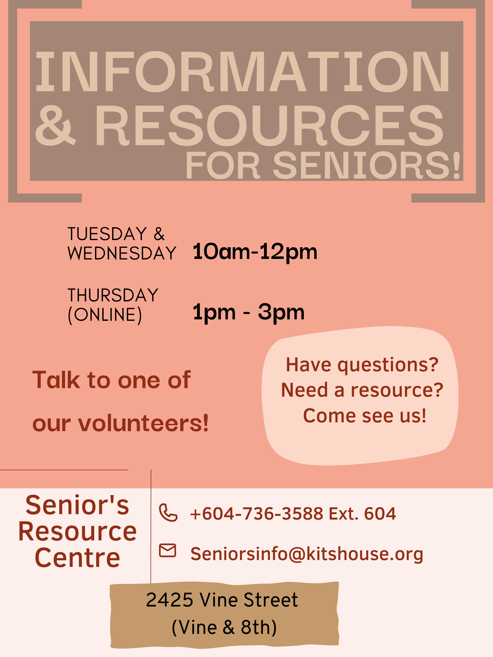 Seniors (55+) Kits House Kitsilano Neighbourhood House