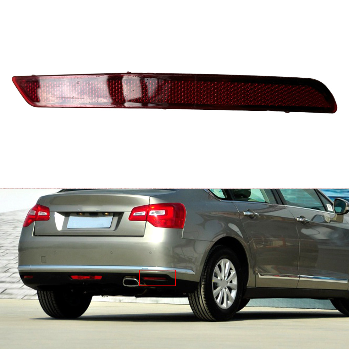 Right Side Rear Bumper Reflector Brake Tail Light Lamp Lens Fit for