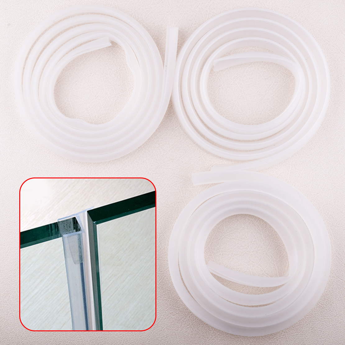 2M Bath Shower Screen Door Window Seal Strip Gap Curved Flat Rubber