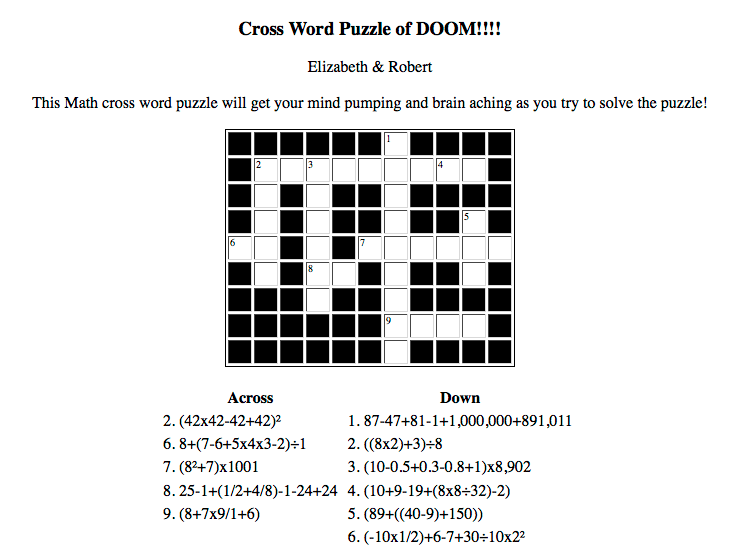 20 Easy and Interactive Math Crossword Puzzles Kitty Baby Love