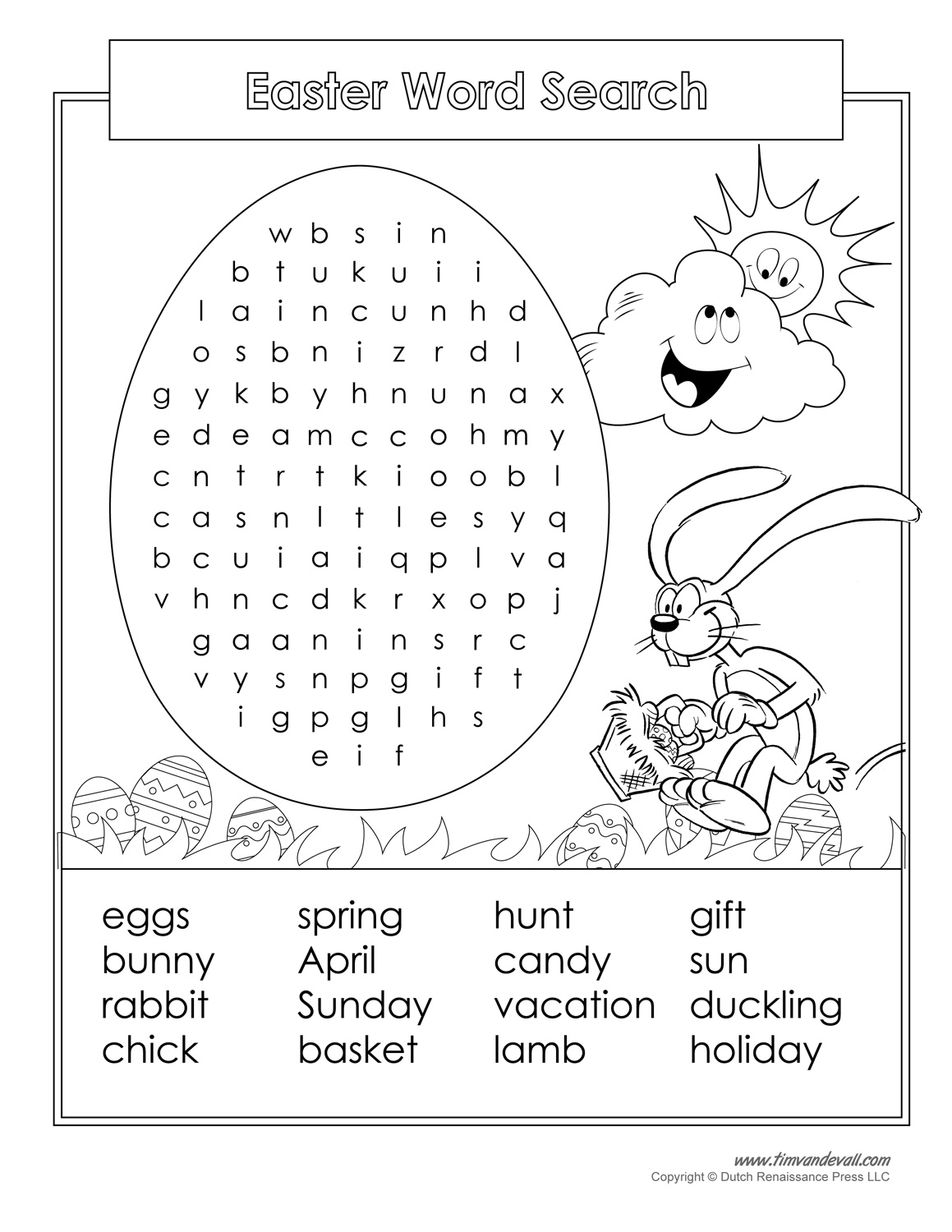 16 Printable Easter Word Search Puzzles Kitty Baby Love