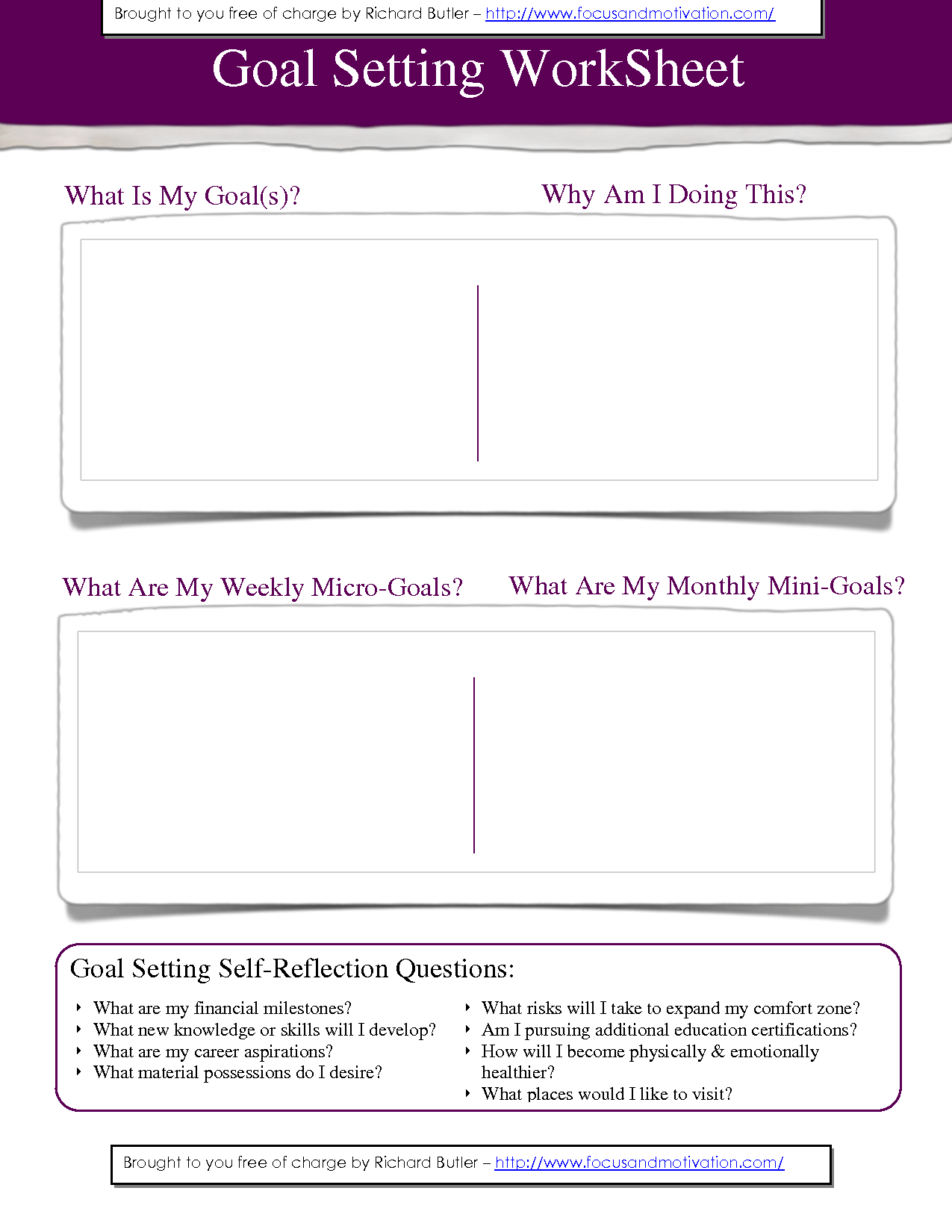 70 Effective Goal Setting Worksheets