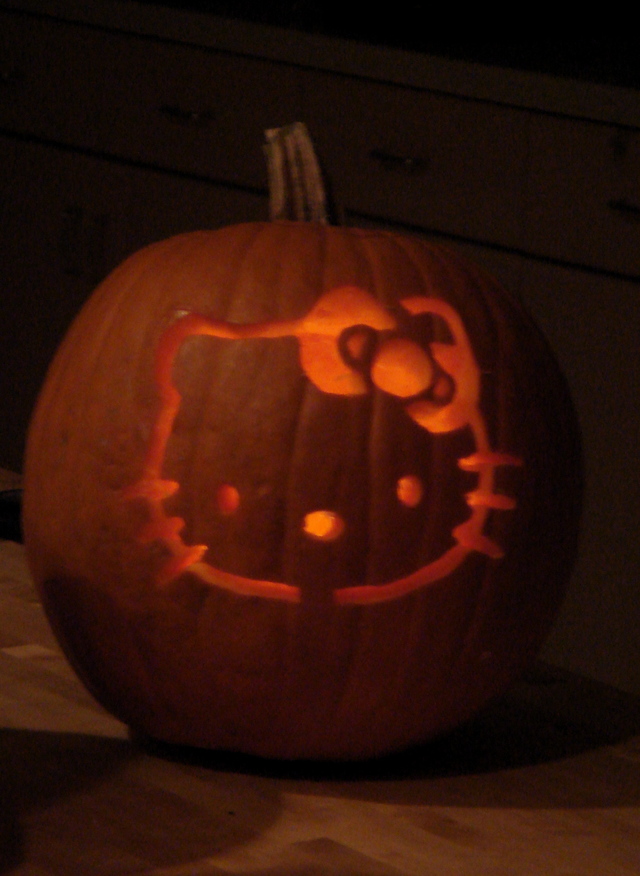 Pumpkin Carving Hello Kitty Hell