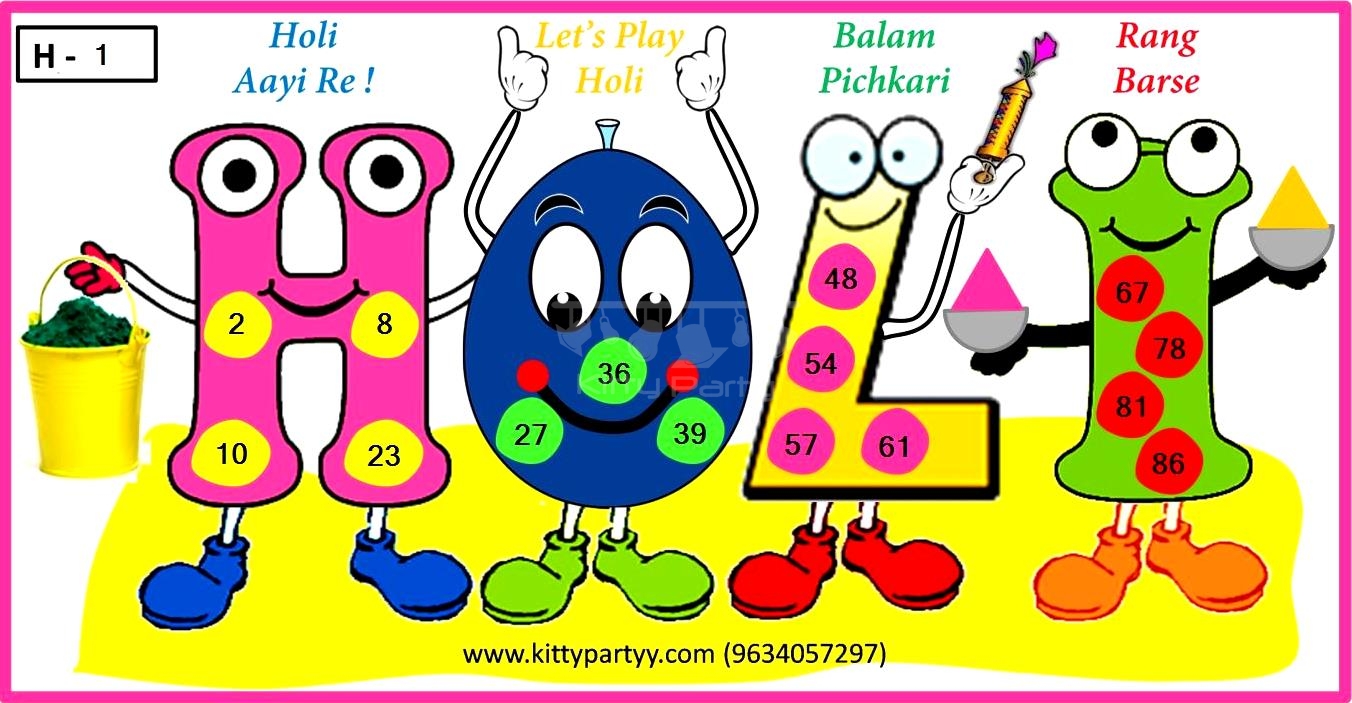 Holi Colors Tambola Ticket