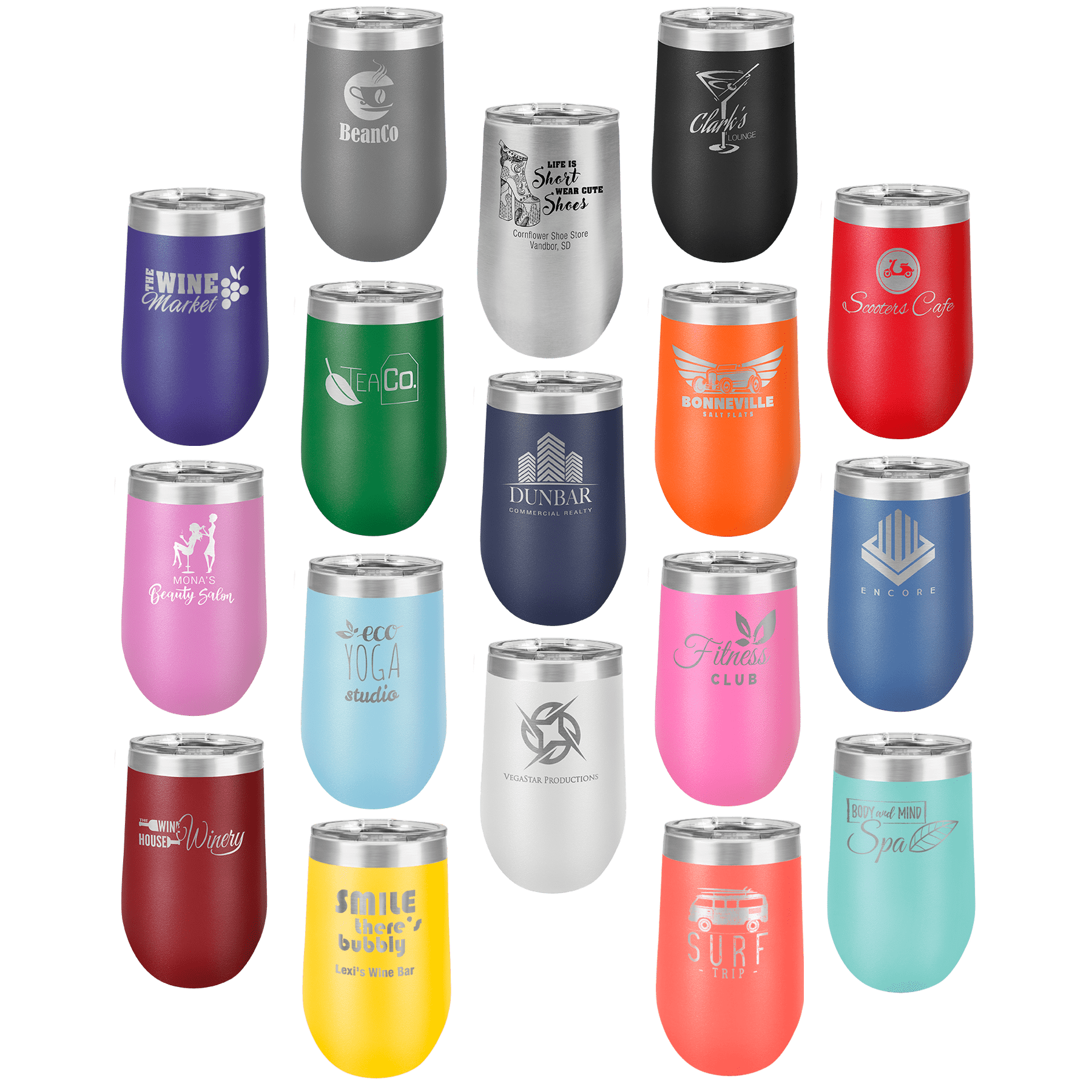 Stemless Wine Tumbler 16 oz KLA Engraving