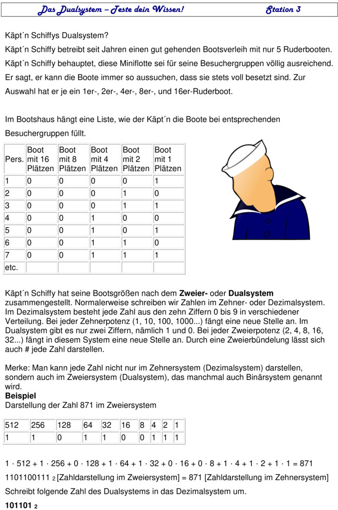 Übungsblatt zu Zahlensysteme
