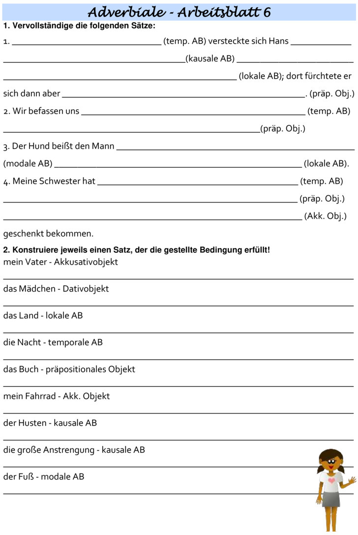 Übungsblatt zu Satzarten und Satzzeichen