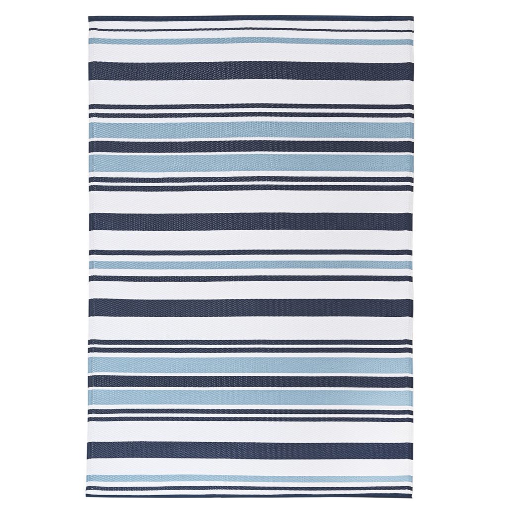 Excel Lightweight Reversible Stain Proof Plastic Outdoor Rug, Blue