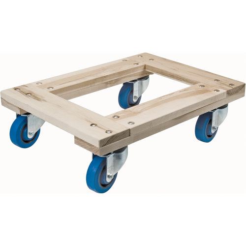 Kleton Wood Dollies HeavyDuty, Rubber Wheels, 1400 lbs. Capacity, 18