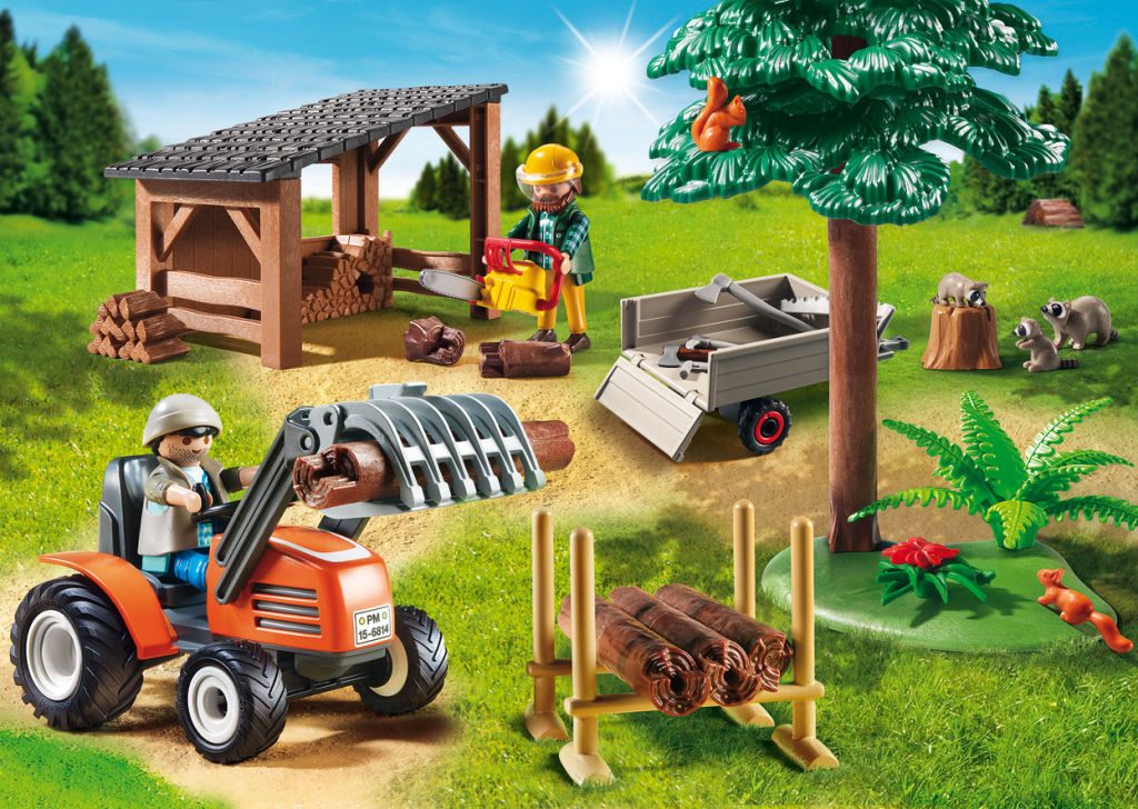 Playmobil Set 6814 Woodcutters with tractor Klickypedia