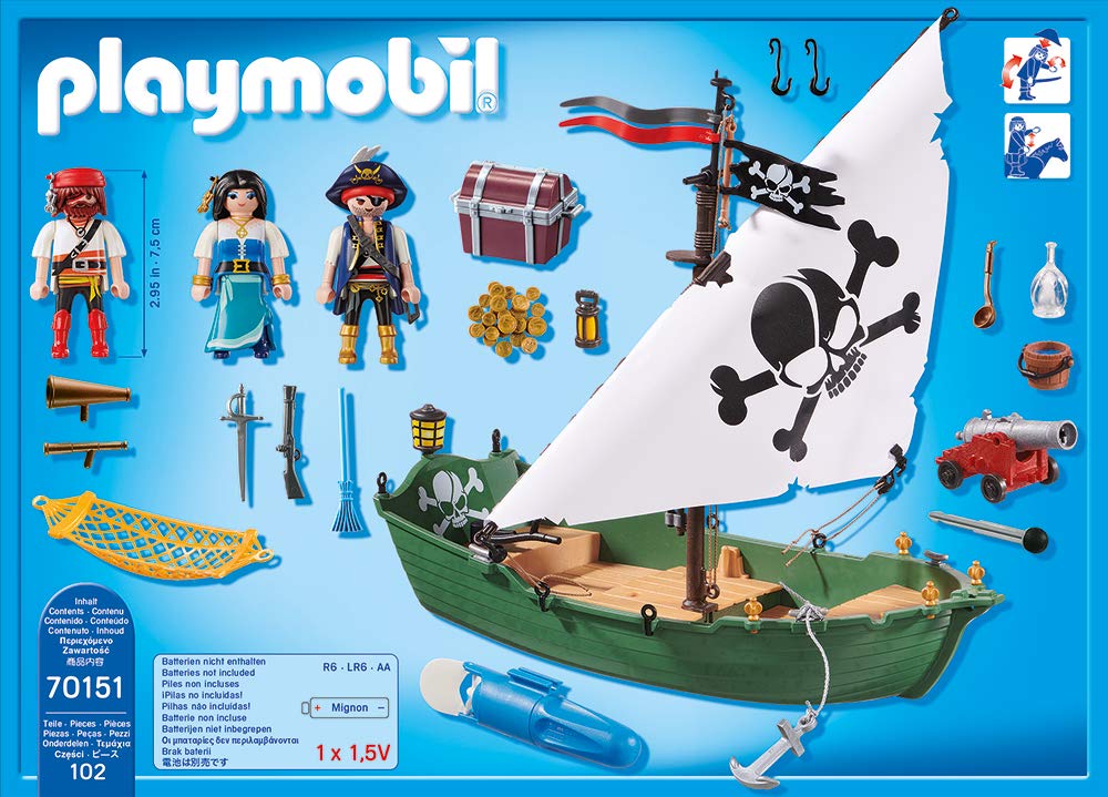Playmobil Set 70151 Pirate Ship with Underwater Motor Klickypedia