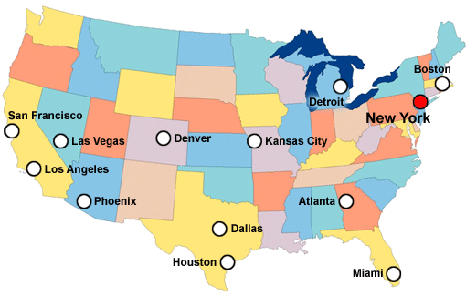 New York City On Us Map Locations Klik Technologies
