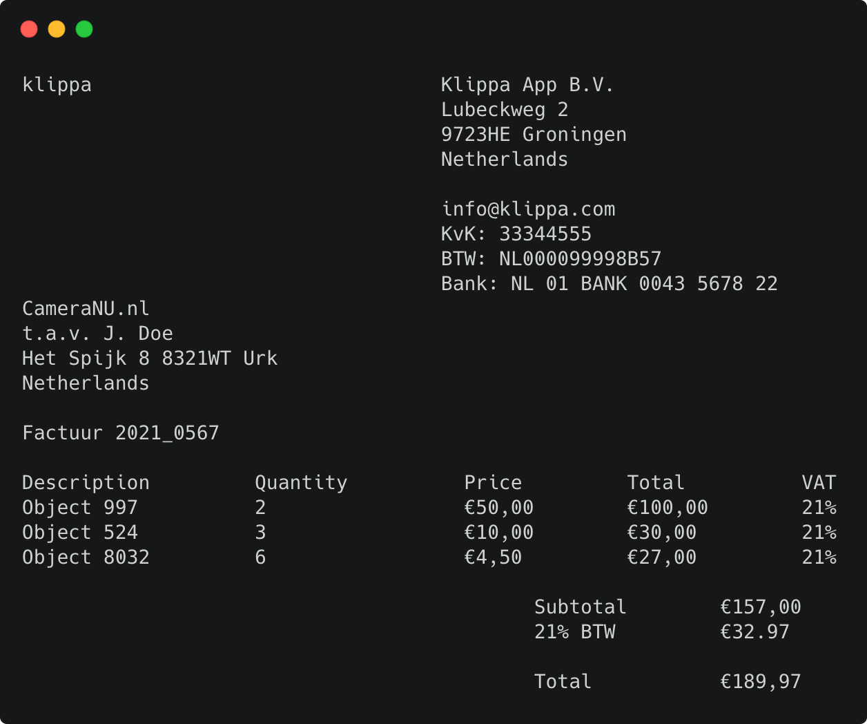 CoC number OCR API for CoC number extraction Klippa