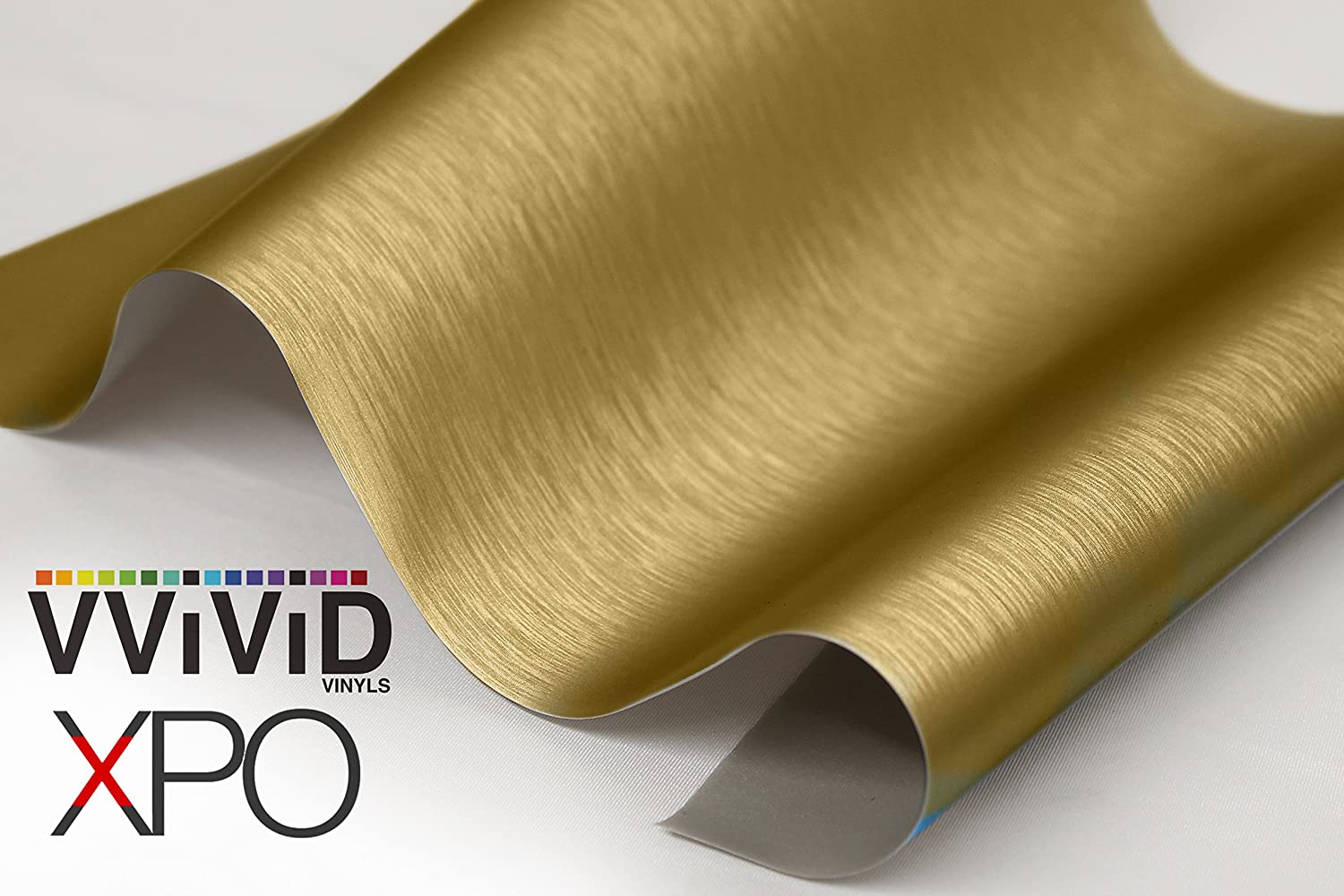 VViViD Gold Brushed Metallic Steel Vinyl Wrap Roll with