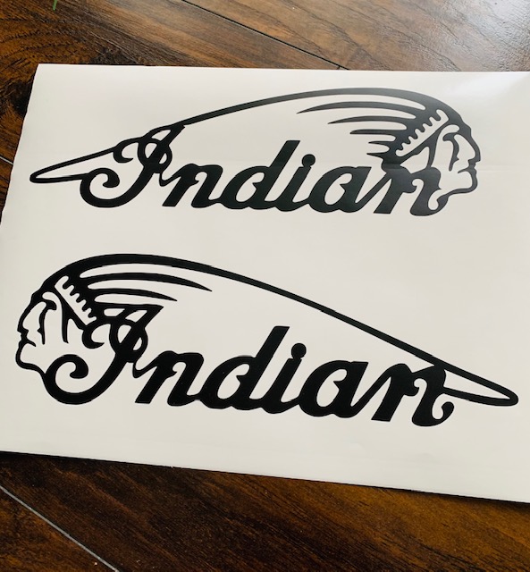 OEM Indian Motorcycle Gas Tank Decals 2PC Set New Skull Custom