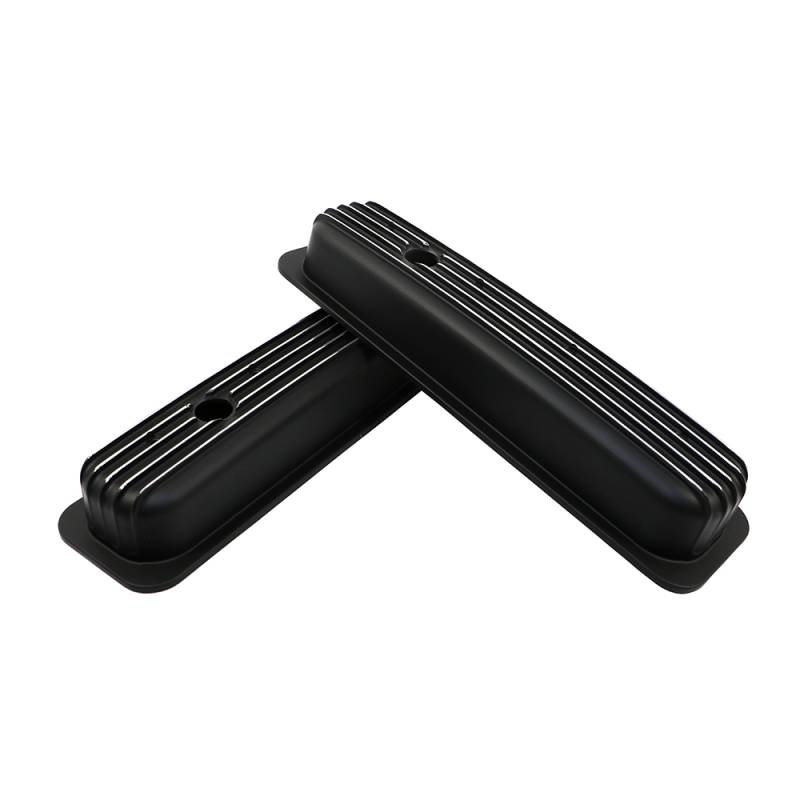 SBC 350 Retro Vortec TBI Chevy Finned Black Polished Fins Aluminum