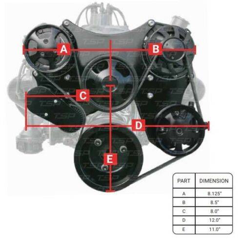 Small Block Chevy Gen 1 Long Pump Black Serpentine Billet Aluminum