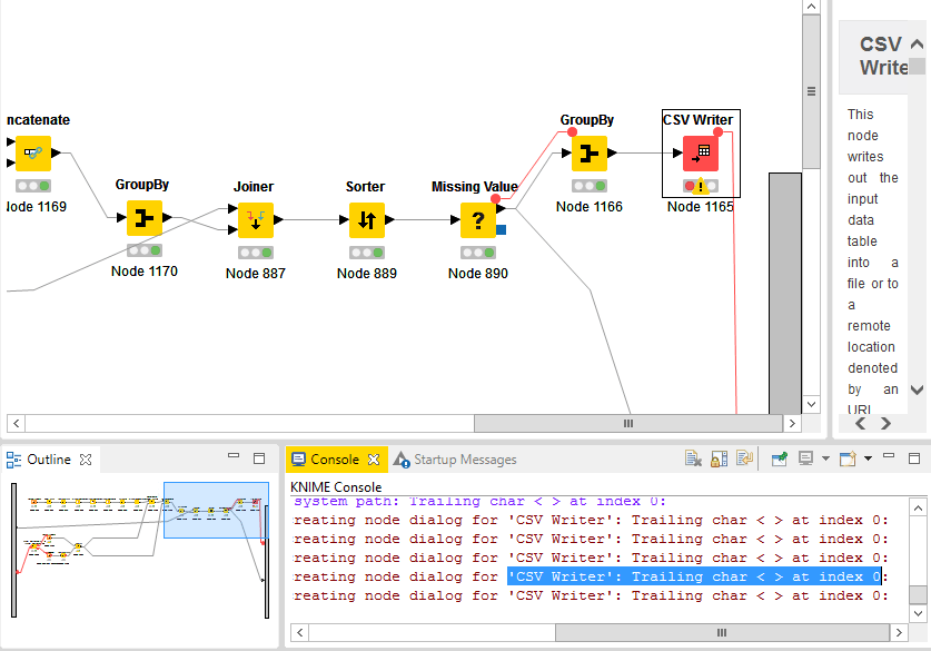 CSV Writer and Interactive Table nodes fail KNIME Analytics Platform