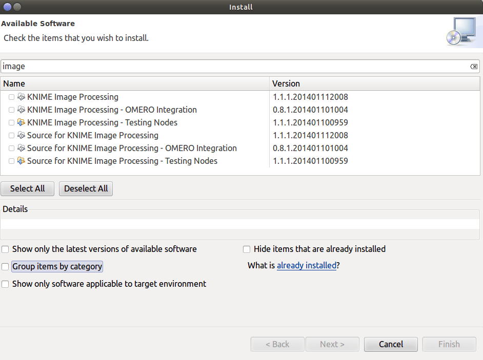 No ImageJ plugin available for download. KNIME Extensions KNIME