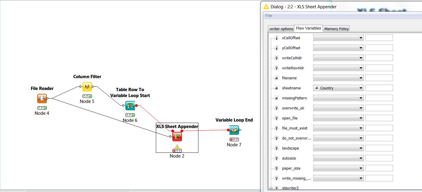 How to create multiple xls files based on a field or parameter? KNIME