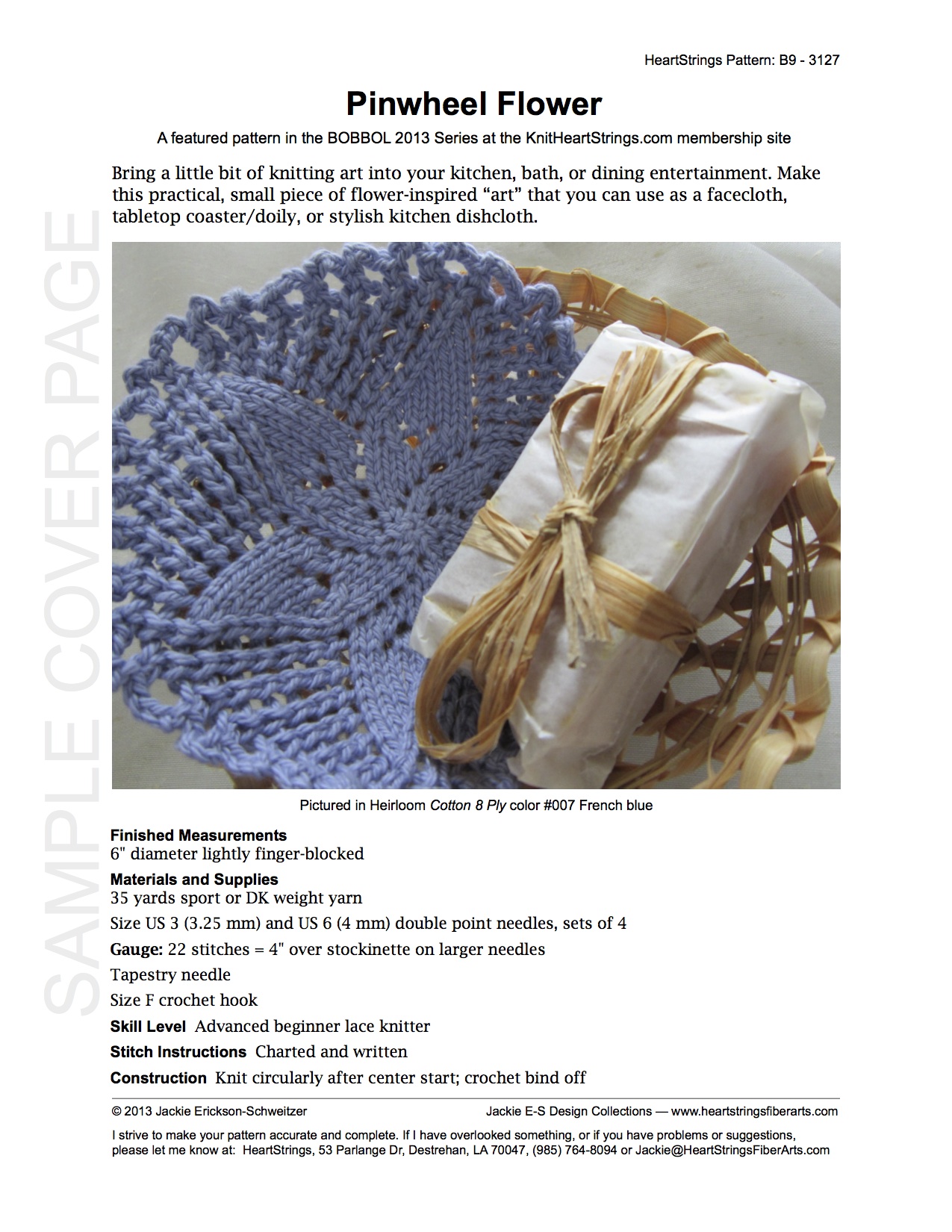 Pinwheel Flower (May) Knit HeartStrings LearnandKnitAlongs