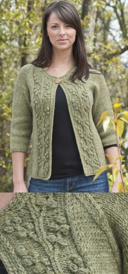 Bobble Vine Jacket Free Knitting Pattern Knitting Bee