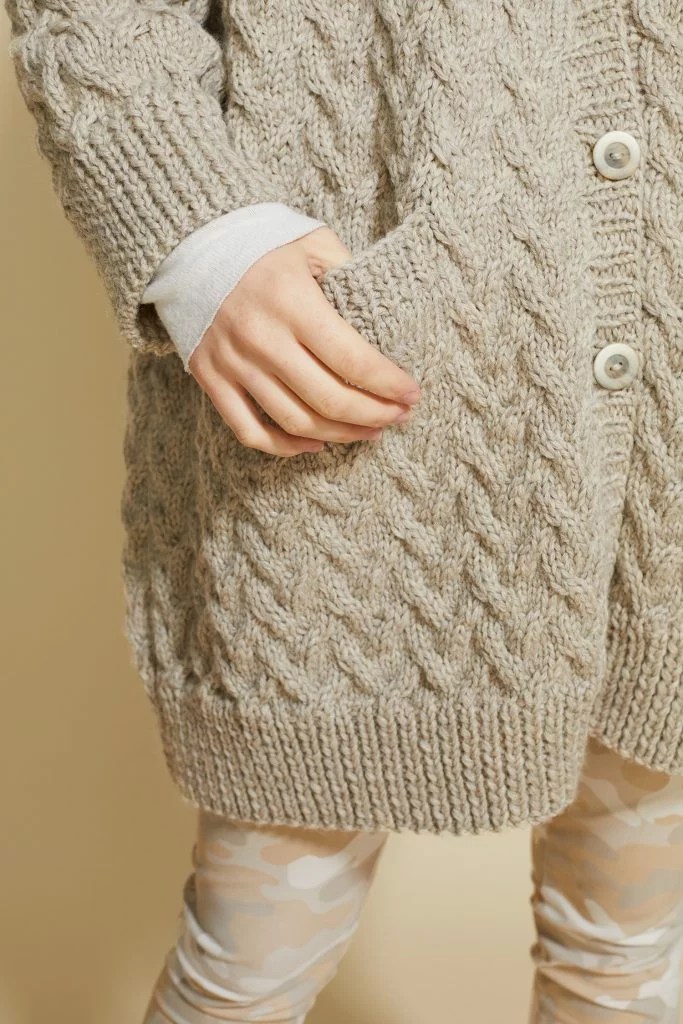 Free Knitting Pattern for an Oversized Cable Cardigan Dotsdale