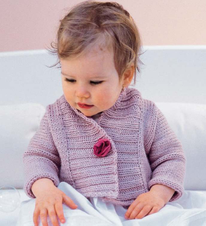 Free Knitting Pattern for a Ribbed Baby Jacket Knitting Bee