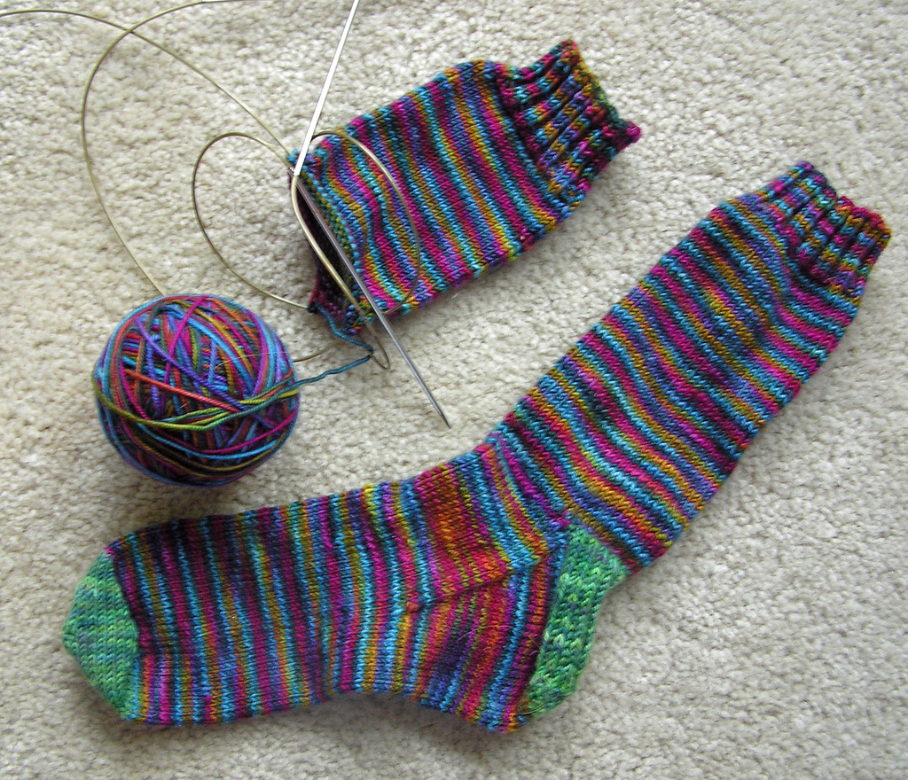 How To Knit Socks On Circular Needles My first pair of