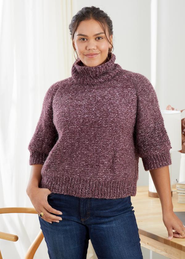 Knitting Patterns Galore Relaxed Raglan Turtleneck