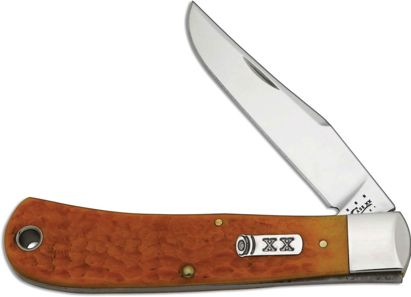 Case Back Pocket Knife, Persimmon Orange Bone, CA16062