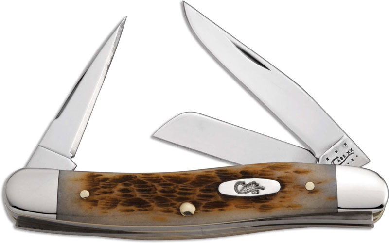 Case Medium Stockman with Punch, Amber Bone CV, CA264