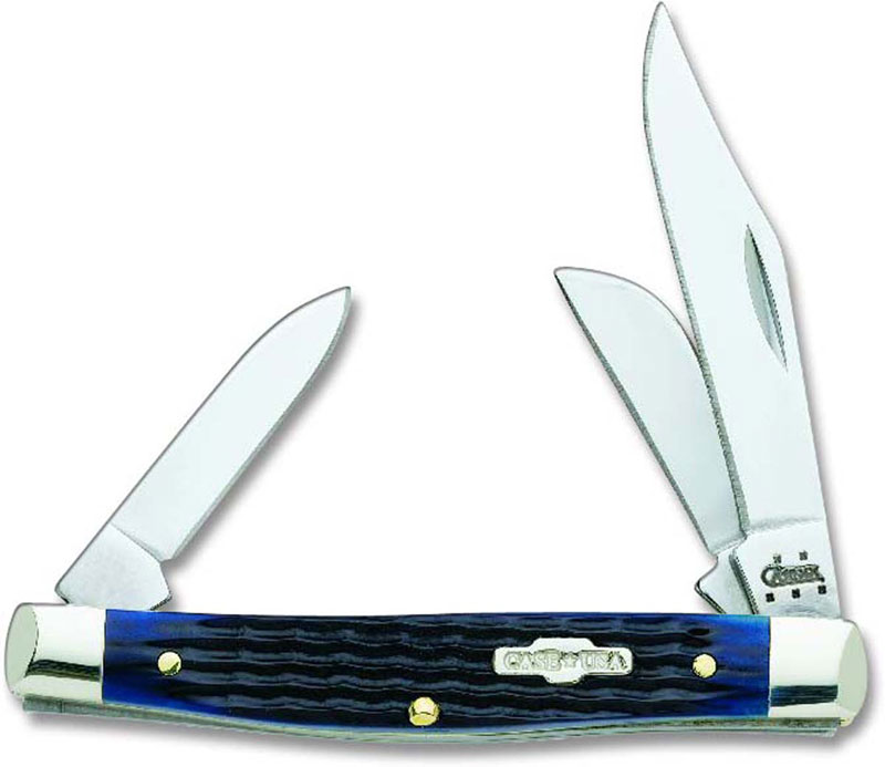 Case Knives Case Medium Stockman Knife, Navy Blue Bone Handle, CA2806