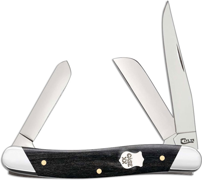 Case Medium Stockman Knife 32451 Ebony Wood with Slanted Bolsters 7318SS