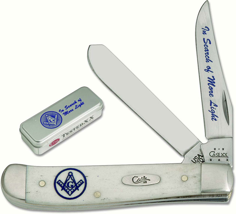 Case Knives Case Masonic Mini Trapper Knife with Tin, CA5685