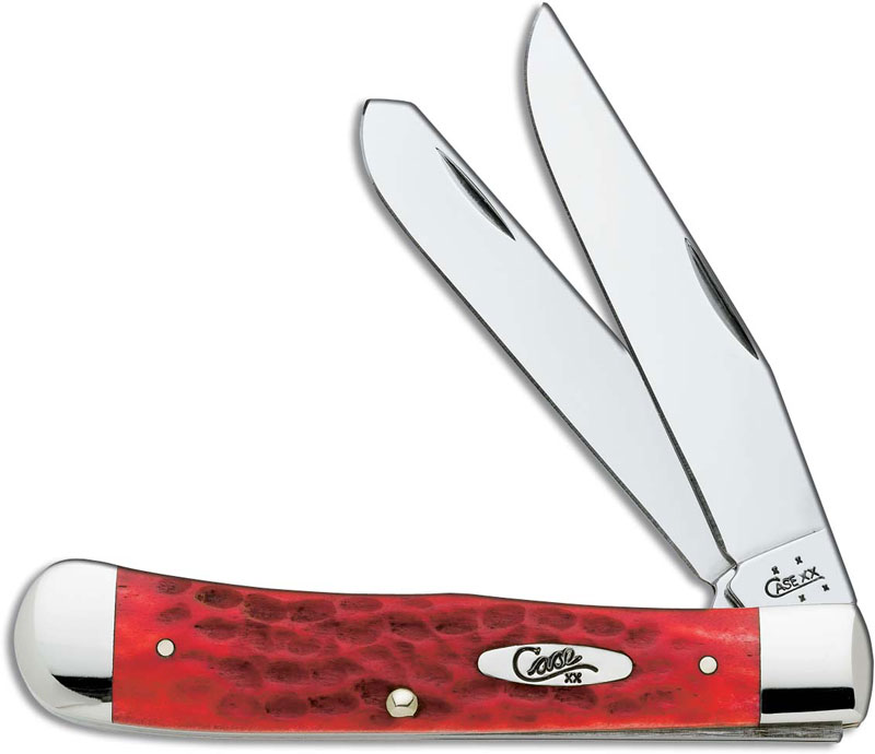 Case Knives Case Trapper Knife, Dark Red Bone CV, CA6984