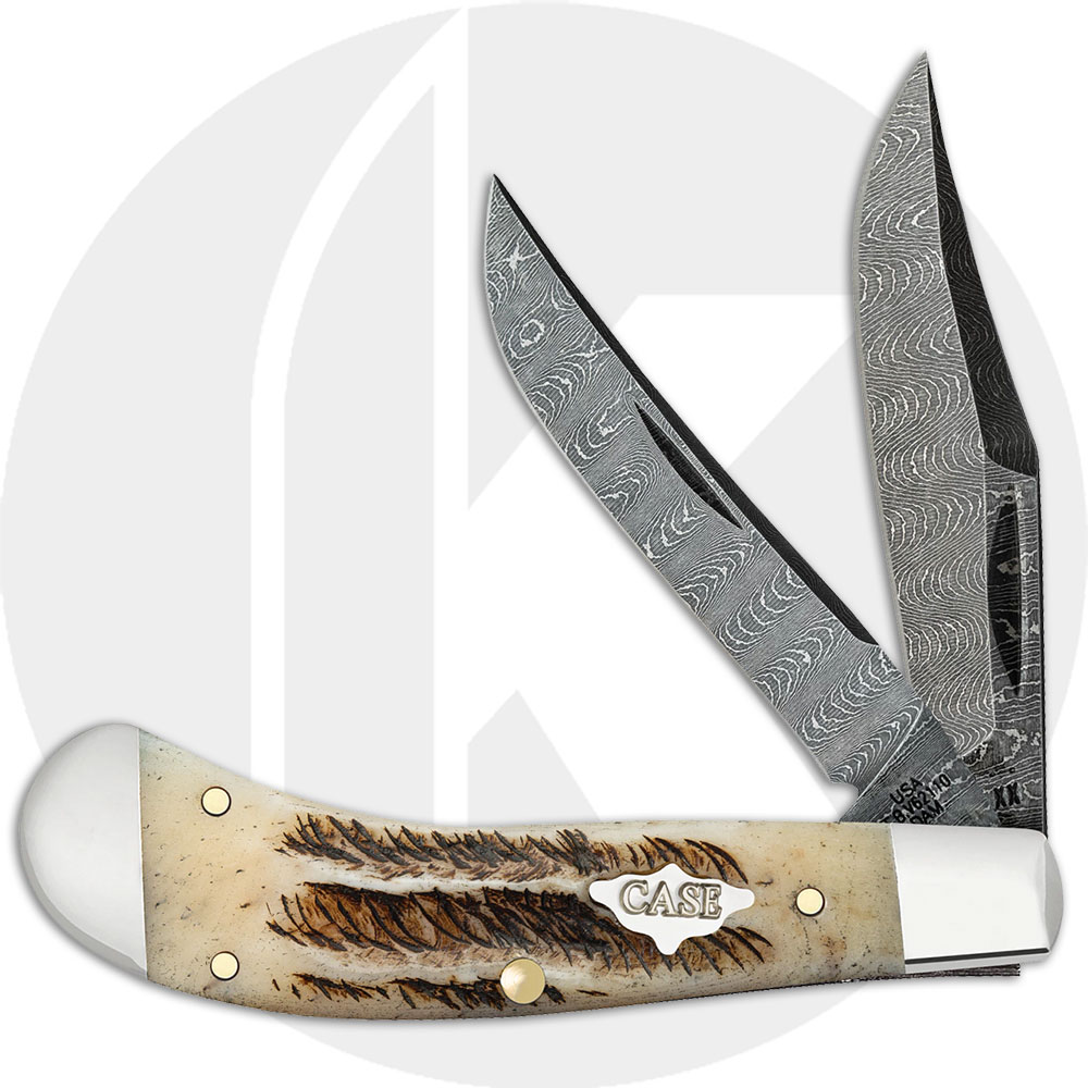 Case Saddlehorn Knife 77465 Vintage Bone Ladder Damascus TBV62110DAM