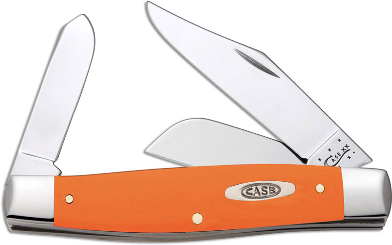 Case Large Stockman Knife, Smooth Orange Synthetic, CA80503