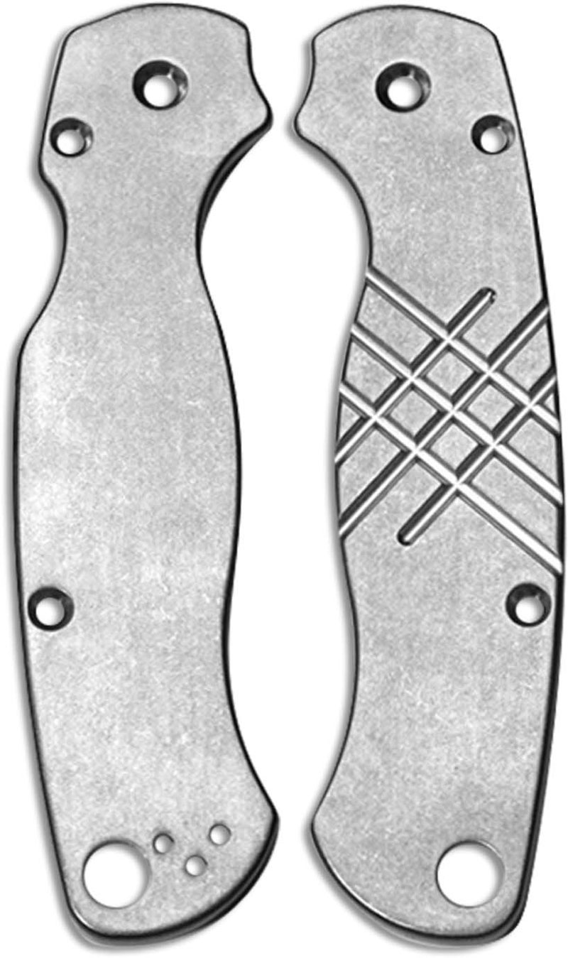 Flytanium Custom Grooved Titanium Scales for Spyderco Para Military 2