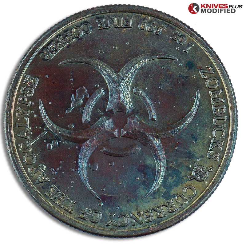 MODIFIED Copper Zombucks Currency of the Apocalypse The Saint Toned