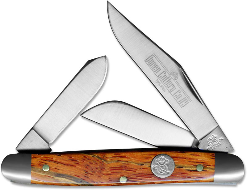 Queen Knives Queen Large Stockman Knife, Curly Zebra Wood, QN9CZ
