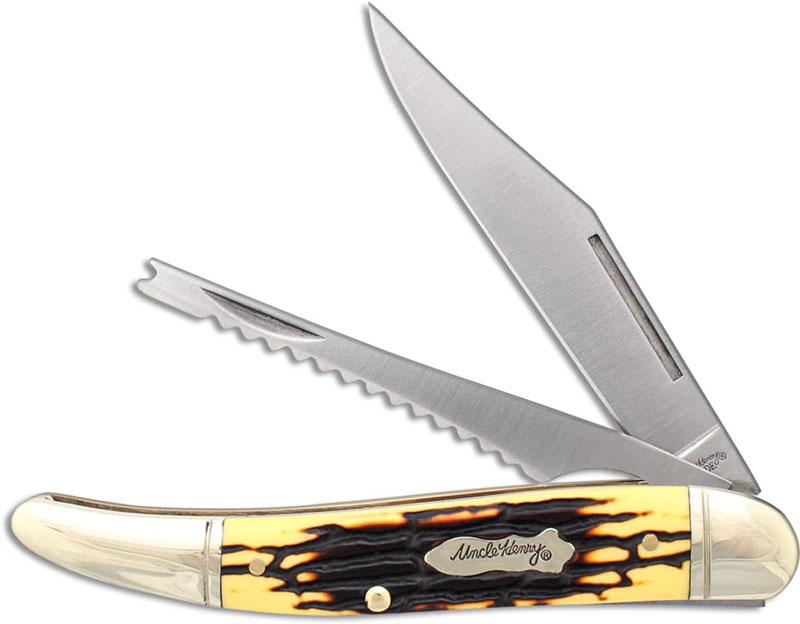 Uncle Henry Fishing Knife 1UH Pocket Knife Scaler Hook