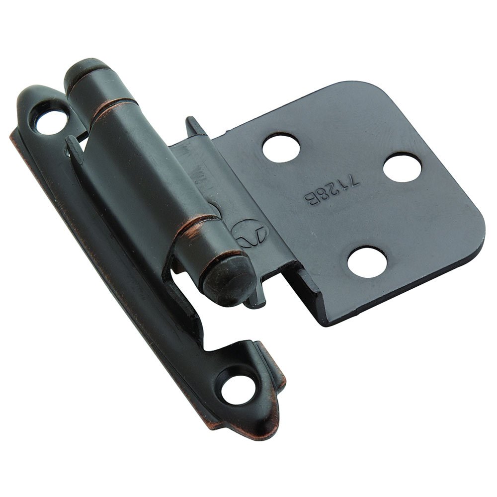 Self Closing Face Mount 3/8" Inset Hinge (Pair) in Matte Black