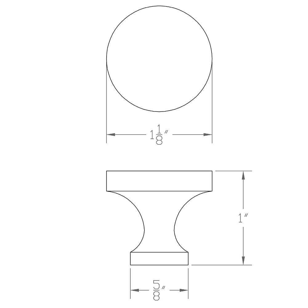 Knobs Collection Quick Ship Polished Chrome Knob 1 1/8" by Colonial