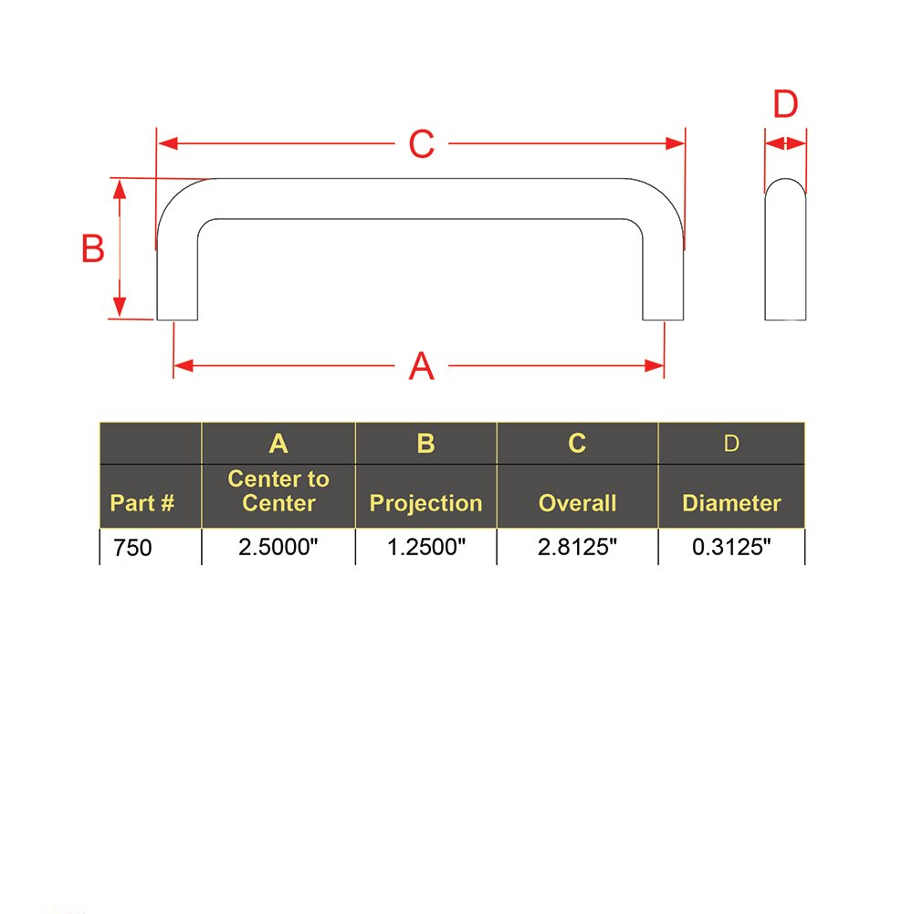 Pulls Collection 2 1/2" Centers Wire Pull in Antique Brass by