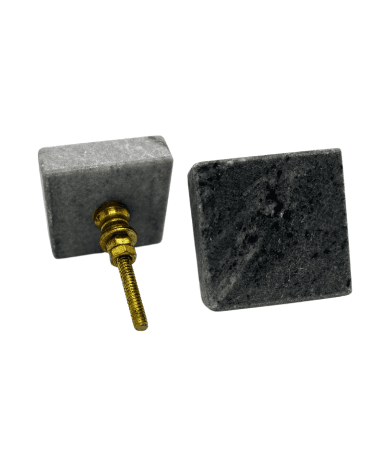 Grey Square Marble Knob Knobs & Handles