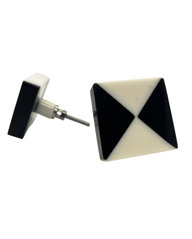 Black and White Square Resin Knobs Knobs & Handles