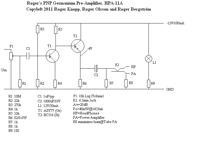 Roger's PNP Germanium PreAmp