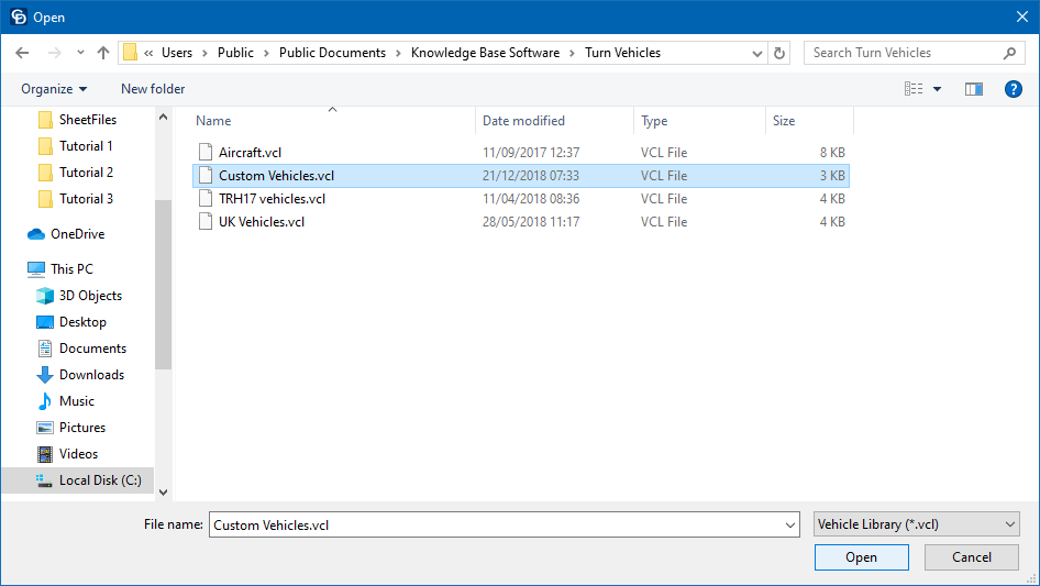 Tutorial 1 Create a New Vehicle File